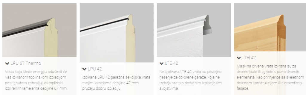 sekcijska garažna vrata tipovi